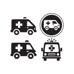 set of ambulance icons
