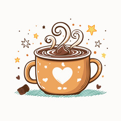 Whimsical Hot Chocolate in a Heart Mug