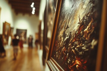 Demon-possessed painting in, with copy space