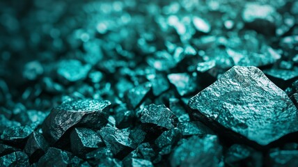 A pile of rocks with a blue tint