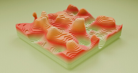 Layered Topography abstract pattern with waves