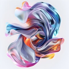 Obraz premium 3D Rendered Abstract Fluid Forms with Organic Contours and Vivid Gradients