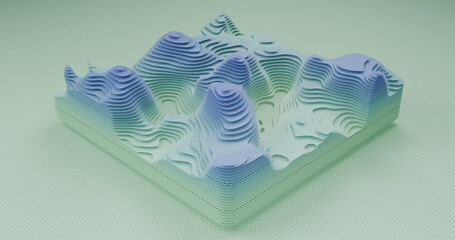 Layered Topography abstract pattern with waves