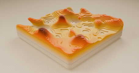 Layered Topography abstract pattern with waves