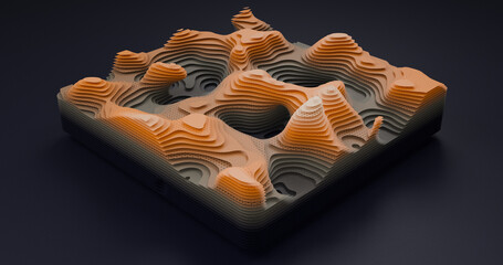 Layered Topography abstract pattern with waves