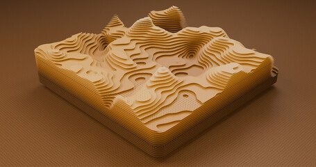 Layered Topography abstract pattern with waves