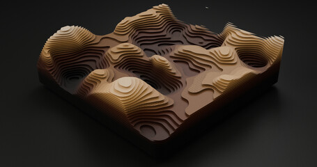Layered Topography abstract pattern with waves