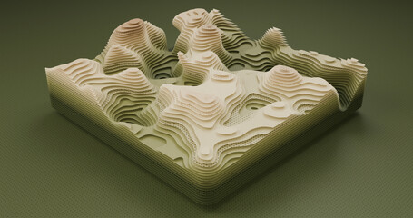 Layered Topography abstract pattern with waves