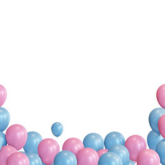 Pink and Blue Balloons Frame