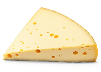 A wedge of cheese with holes in it
