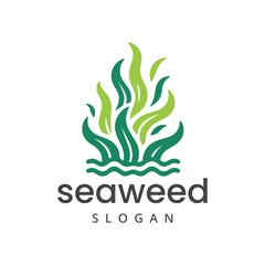 Obraz premium Seaweed logo design element isolated on white background