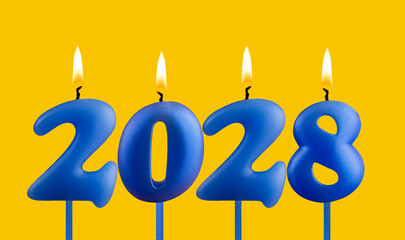 Happy New Year 2028 - Candles in the form of lit numbers