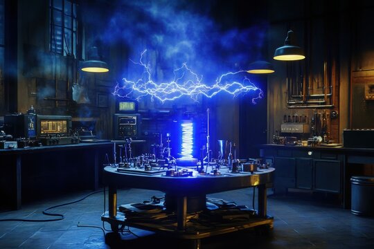 Mad scientists laboratory, with copy space