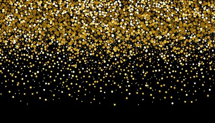 Gold Glitter on Black Background Featuring Sequin Pattern Texture