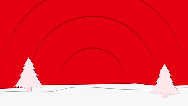 Christmas tree animation on snow, Christmas background, Merry Christmas