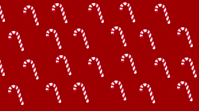 Candy animation on colored background, Christmas background, Merry Christmas