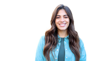 Portrait of a young woman	transparent background