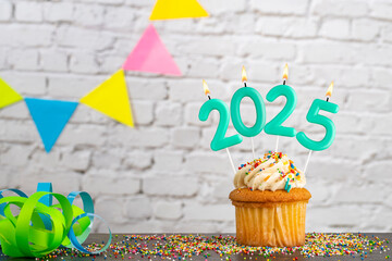 Candles number 2025 for happy new year - New Year's Eve Celebration