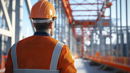 Structural Engineer Bridge construction, structural engineer assessing load, no face, 3D illustration