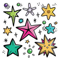 Obraz premium set of colorful stars vector