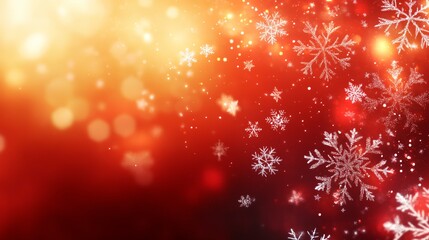 A red background with snowflakes falling on it