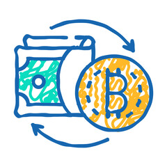 money exchange cryptocurrency globalization doodle icon sketch vector. money exchange cryptocurrency globalization sign. isolated symbol illustration