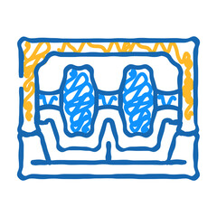 industrial machine for metal part production doodle icon sketch vector. industrial machine for metal part production sign. isolated symbol illustration