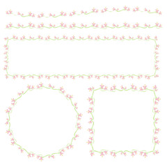 The flower Boarder line for decor or your design concept.