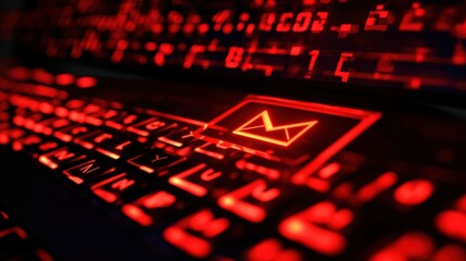 Close-up of Computer Screen with Phishing Email Alert