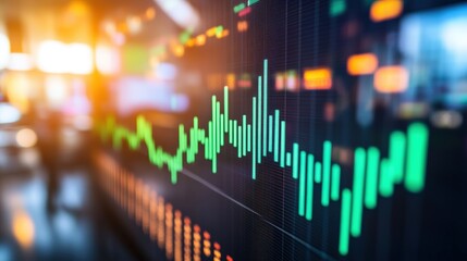 Digital Stock Chart Showing Sharp Upward Movement