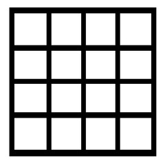 This vector icon features a grid layout composed of neatly arranged squares, ideal for representing tiles in various user interface designs