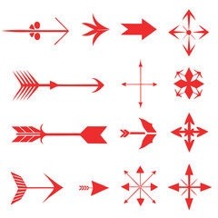 red and white arrows