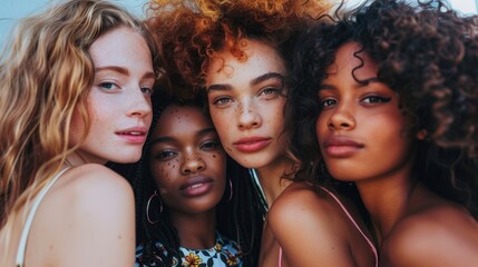 Fototapeta premium Diverse Women Embracing Beauty and Friendship