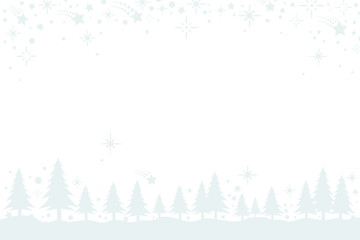 Abstract Christmas forest snowflakes backdrop - isolated vector illustration