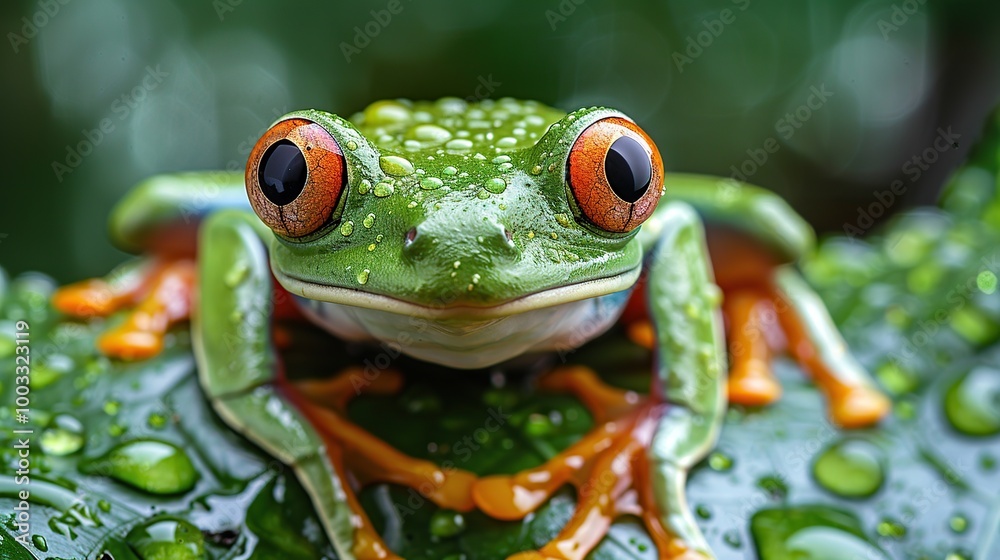 Wall mural Closeup of a Green Tree Frog