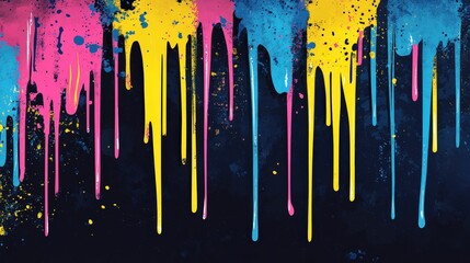 Vivid Dripping Paint Splatter - Expressive Vector Illustration in 8K UHD Quality for Art and Design Projects