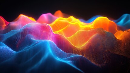 Obraz premium Glowing Color Wave Abstract Background with Grainy Texture in 8K UHD Quality