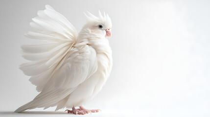 Obraz premium White dove in peaceful pose with wings spread 