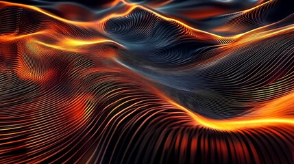 Fototapeta premium Eye-catching futuristic abstract art featuring digital waves in pink and blue image