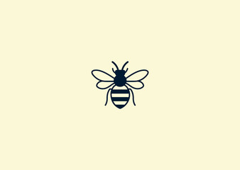 Vector illustration of Bee Modern Logo Design