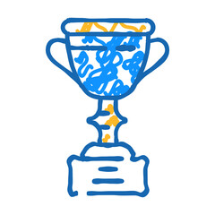 cup reward doodle icon sketch vector. cup reward sign. isolated symbol illustration
