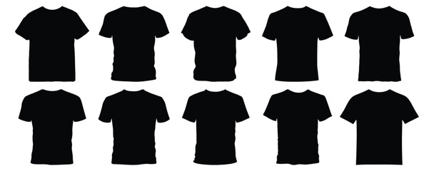 Tshirt silhouette set vector design big pack of clothing illustration and icon
