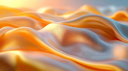 Fototapeta premium Abstract Background of Orange and Gray Wavy Fabric