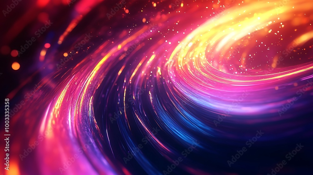 Wall mural lively vibrant fractal design featuring dynamic swirling energy patterns designs