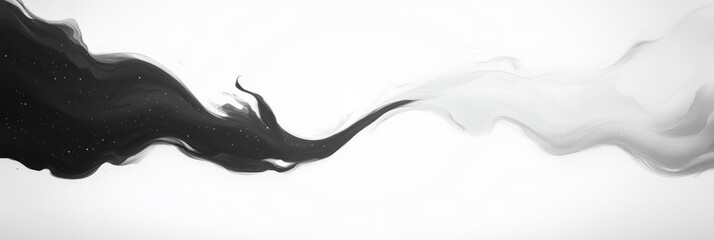 Obraz premium Black and white abstract ink swirl