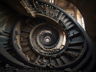 Fototapeta premium spiral staircase in the church