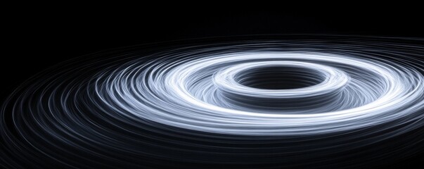 Abstract circular light patterns on black