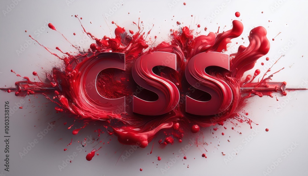 Poster dynamic css design with artistic red splash