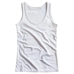 Basic white tank top isolated on white background