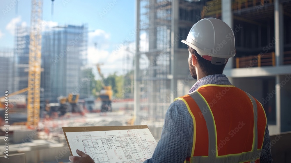 Wall mural generate a photo realistic image of a team brainstorming session for a construction project, with br